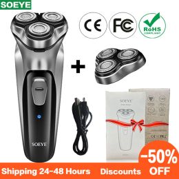 Clippers Men's Electric Shaver For Men Shaving Machine Beard Trimmer 3D Floating Blade Washable USB Recharge Hair Cutting Machine SOEYE