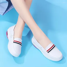 Casual Shoes 2024 Autumn And Winter Air Cushion Loafers Women Soft-soled Breathable Fashionable All-match White 41