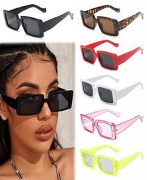 1Pc Oversized Rectangle Sunglasses Women 2020 Black Thick Frame Cool Sun Glasses Shades Female UV400 Lens Eyewear Gifts DROPSHIP9069062