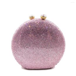 Evening Bags Fashion Designer Silver Crystal Women Bag Female Wedding Bride Clutch Purse Party Prom Handbag Lady Purple