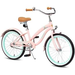 Bicycle Girls Beach Cruiser Bike for Kids 513 Years Old, Kids Bicycle Included Coaster Brake, Front and Rear Reflectors, 16 Inch