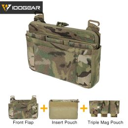 Bags IDOGEAR Tactical DOPE Front Flap Pouch w/ Mag Pouch Kangaroo Pocket Full Set MC