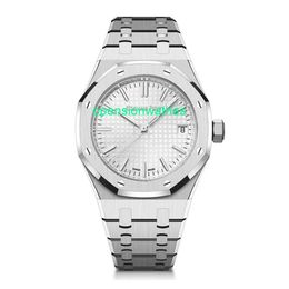 AP Luxury Watches Men's Automatic Watch Audemar Pigue Royal Oak Watch 37mm Silver Index Hour Mark Dial FNT7