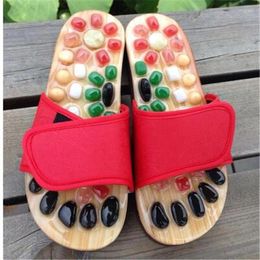Slippers Relaxally Acupressure Foot Massage With Natural Stone Therapeutic Reflexology Sandals Acupoint Massager