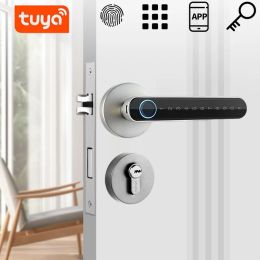 Control tuya biometric electronic lock Digital Smart fingerprint door lock Password Keyless Entry Door Knobs lock for Home Any door