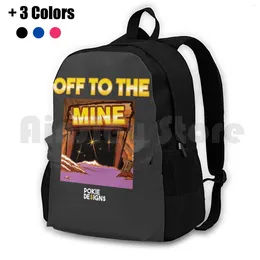 Backpack Off To The Mine Graphic Design-Pokie Designs Outdoor Hiking Riding Climbing Sports Bag Wheres Gold Mining