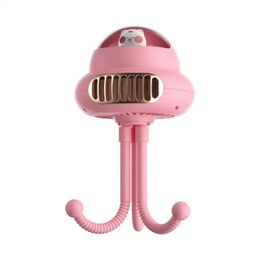 Silent Small Fan Charging Mosquito Repellent Fan Shakehead Stroller Fan Cartoon Octopus Fan Desktop 240417