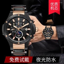 Wristwatches Nishang Automatic Mechanical Watch Men's Sport Large Dial Steel With Luminous Waterproof Trend Atmospheric Brand 9902