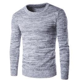Sweaters New 2018 Men's Knitting Pullovers Sweater Casual Long Sleeve ONeck Sweater Wool Slim Plus Size Grey Men Pullovers Sweater 2XL