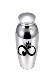 Infinite dog paw print pendant small cremation urn for pet ashes keepsake exquisite pet Aluminium alloy ashes holder 5 colors2002756