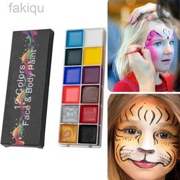 Body Paint Body Paint Art Children Makeup Painting Pigment Kit 12 Colors Oily Face PaintsHalloween Stage Face Painting for Women d240424