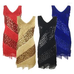 Stage Wear Adult Latin Dance Skirt Performance Dress Sexy Vest Sequins Tassel Costume Year's Party