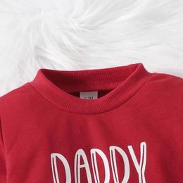 Clothing Sets Toddler Baby Girl Valentines Day Outfit Daddy Is My Valentine Sweatshirt And Flare Pants Set Heart Love Clothes