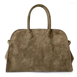 Waist Bags Fashion Suede Real Leather Hand Bag Lady Retro Commuter Premium Platinum Trendy Shoulder Handheld