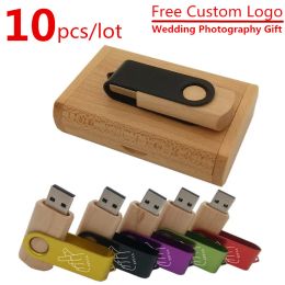 Drives Custom Logo Wooden USB 2.0 Flash Drive 4GB 64GB 16GB Memory U Stick 32GB Usb Pendrive Photography Wedding Gifts pen drive