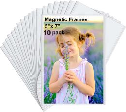 Frames Magnetic Photo Frames for Refrigerator 4r 5r 10pack Fridge Magnets Picture Frame Photo Sleeves Protected by Removable Film