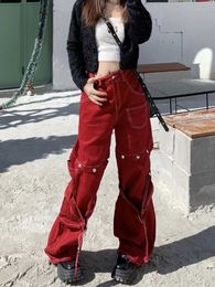 Women's Jeans 2024 Women High Waist Jeans Spring Korean Fashion Tassel Wide Leg Pants Harajuku Female Streetwear Loose Denim Trousers New 240423