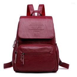 Shoulder Bags Female Soft Leather Backpack For Women Designer School Teenage Girls Mochilas Travel Backpacks Sac A Dos