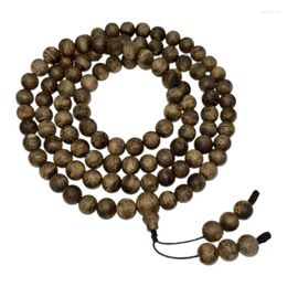 Strand Green Qinan Agarwood Bracelet With 108 Hainan Old Raw Wood Buddhist Beads Rosary Couple