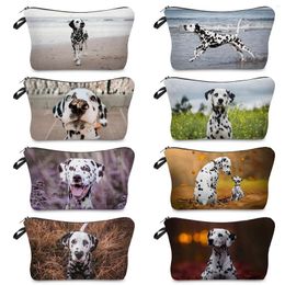 Cosmetic Bags Organiser Bag Foldable Ladies Makeup Toiletry Kit Beach Travel Women Casual Outdoor Dalmatian Animal Dog Printed