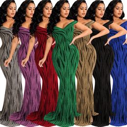 Sexy Fashion Bright Silk Night Club V Neck Sleeveless Womens Dress