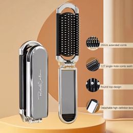 Relaxation Mini Hair Brush Folding Massage Comb Head Massage AntiStatic Portable Travel Hair Brush Girl Hair Combs With Mirror