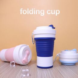 750ML Folding Cup Collapsible Water Bottle Coffee Cups High Capacity Creative Portable Silicone Travel Retractable Outdoor Cups 240420