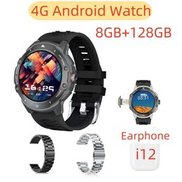 4G Network SIM Card Smart Watch with 8GB+128GB 1.43''AMOLED 200W Camera with GPS Wifi Google Play Android Smartwatch