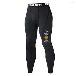 Men's Pants Summer Basketball Print Tight Training Quick-drying Breathable High Elastic Milk Silk Sweat-absorbent Pant Y2K