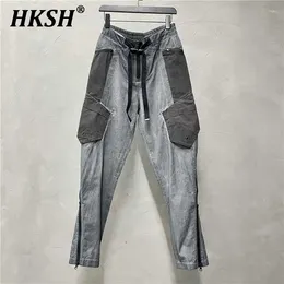 Men's Pants HKSH Tide Punk Design High Sense Avant-garde Waste Land Vintage Pockets Zipper Dark Cargo Chic Trend Overalls HK0786