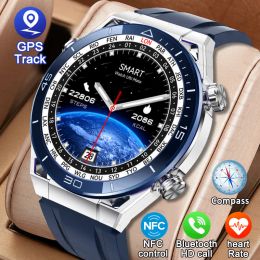 Watches New Men Smart Watch 1.5 Inch HD LargeScreen Bluetooth Call NFC Smart Watch IP68 Waterproof Heart Rate GPS Track Man Smartwatch