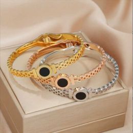 Bangle Korean 18K Gold Titanium Steel Bracelet Female Personality Cold Style Small Design Sense Stainless Roman Watch BraceletBang2685