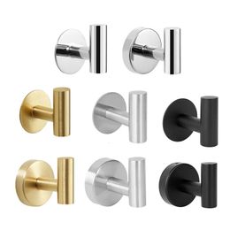 Self Adhesive Wall Hook Strong Without Drilling Coat Bag Bathroom Door Kitchen Towel Rustproof Hanger Hooks Home Accessories 240424