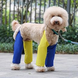Dog Apparel Waterproof Leggings For Dogs Protective Sleeves Front And Rear Leg Wear Resistant Covering With Suspender