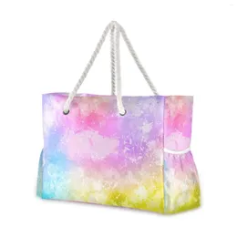 Shoulder Bags Beach Bag Large Capacity Ladies Colorful Tie Dye Design Tote Shopping Casual Practical Handbag
