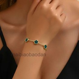 Vancllfe Designer Luxury Jewellery Bangle Five petal flower five leaf grass bracelet for womens fashion personality simple and versatile