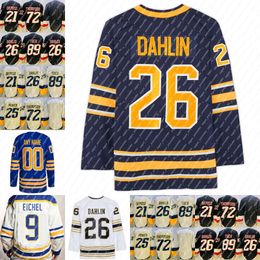 Kob Rasmus Dahlin Jersey Kyle Okposo Owen Power Tage Thompson Alex Tuch Jeff Skinner Dylan Cozens Victor Olofsson Hockey Jerseys White Roya