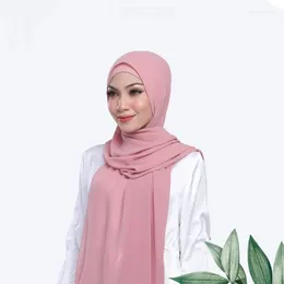 Ethnic Clothing Matching Color Chiffon Instant Hijab For Muslim Women Premium Scarf Shawl With Bamboo Jersey Inner Undercap