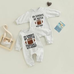 One-Pieces Citgeett Autumn Infant Baby Girls Boys Spring Jumpsuit Cartoon Letter Print Long Sleeve Full Length Romper Fall Clothes