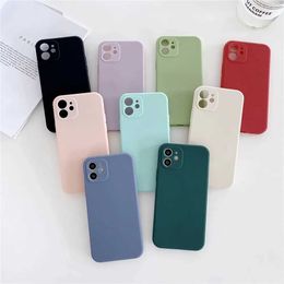 Cell Phone Cases For P40 Lite Case Soild Color Square Silicone Phone Case For Huawei P30 Lite P20 P50 Pro Mate 10 20 30 Soft Silicon Bumper Cover 240423