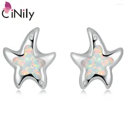 Stud Earrings CiNily Blue & White FireOpal Zircon Silver Plated Star Womens Jewellery Women Earings Fashion OH4683-84