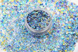 Glitter HA2104263 Mixed Laser Holographic Colors Hexagon Shape Glitter Sequins for nail art gel and DIY Christmas decoration