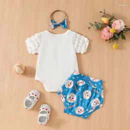 Clothing Sets Born Baby Girl Baseball Outfit Short Sleeve Batter Swing Romper Shorts Headband Summer Clothes