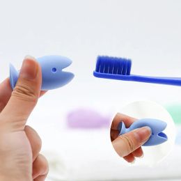 toothbrush Fish Silicone Toothbrush Holder 45mm Mini Cute Cartoon Toothbrush Base Bathroom Toothbrush Storage Tool Toothbrush Bracket