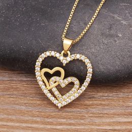 Pendant Necklaces Nidin Romantic Simple Heart-shaped Exquisite Crystal Zircon Gold Color Clavicle Chain Women's Wedding Jewelry