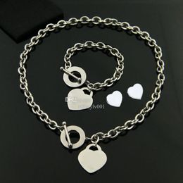 Love heart necklace bracelet jewelry sets designer OT jewelry for womens mens bracelets necklaces birthday christmas gift wedding 289q