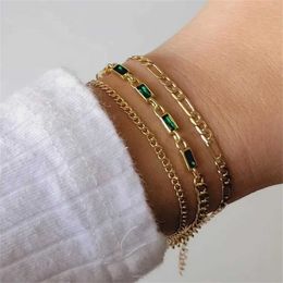 Beaded New Vintage Boho Handmade Multilayered Punk Chain Color Crystal Eye Tassels Bracelet For Women Fashion Wedding Jewelry Gift 240423