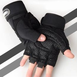 Gloves Gym Gloves Weightlifting Bodybuilding Training Fitness Half Finger Cycling Gloves NonSlip Wrist Support Gym Equipment for Home