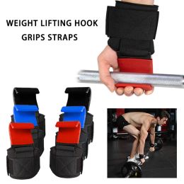 Lifting 1 Pair Weight Lifting Hook Grips Straps Nonslip Fitness Wrist Gloves Pullup Hooks Grips Straps with Wrist Wraps Gym Training
