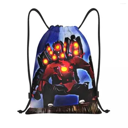 Storage Bags Custom Game Titan Speakerman Skibidi Toilet Drawstring Bag For Shopping Yoga Backpacks Men Women Sports Gym Sackpack